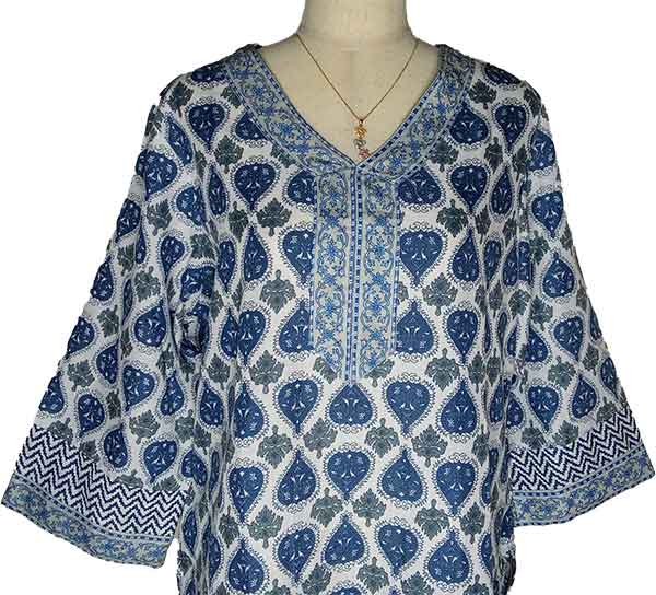Blue and White Kurta Set (3 Pcs)