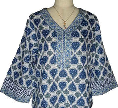 Blue and White Kurta Set (3 Pcs)