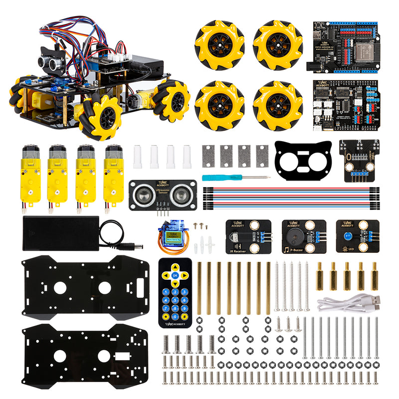 ACEBOTT ESP32 Smart Robotics Car Starter Kit Mecanum Wheel Camera Compatible wit-2
