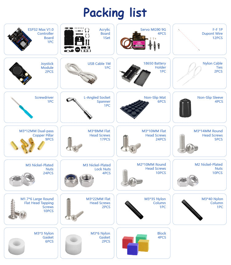 ACEBOTT QD022 ESP32 Programmable Arduino Robot Arm Kit-7